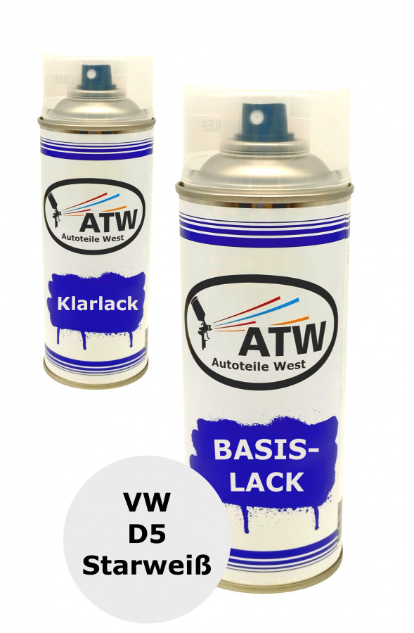 Autolack für VW D5 Starweiß +400ml Klarlack Set